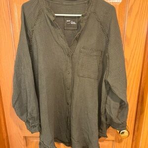 Aerie Green Lightweight Shirt Jacket